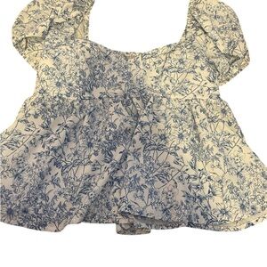 SHEIN Blue and White Floral Camisole